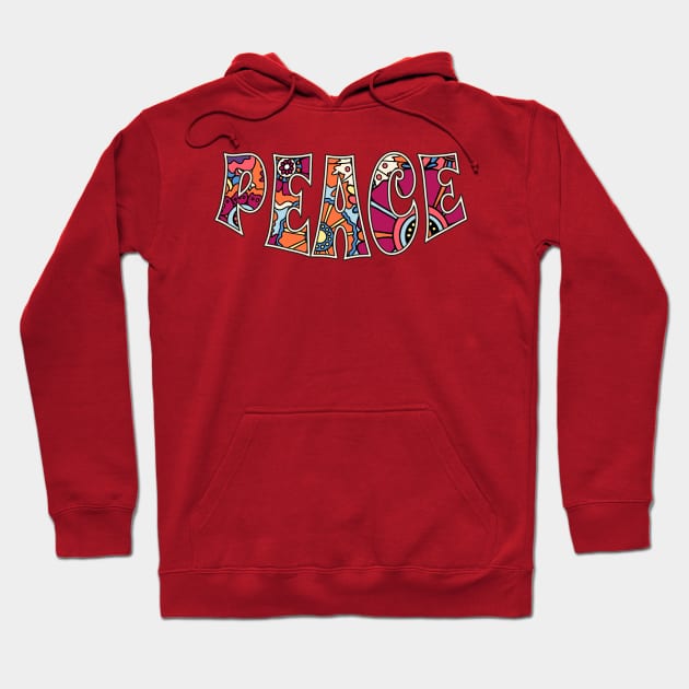 Retro Flower Power Peace Typography Hoodie by JunkyDotCom